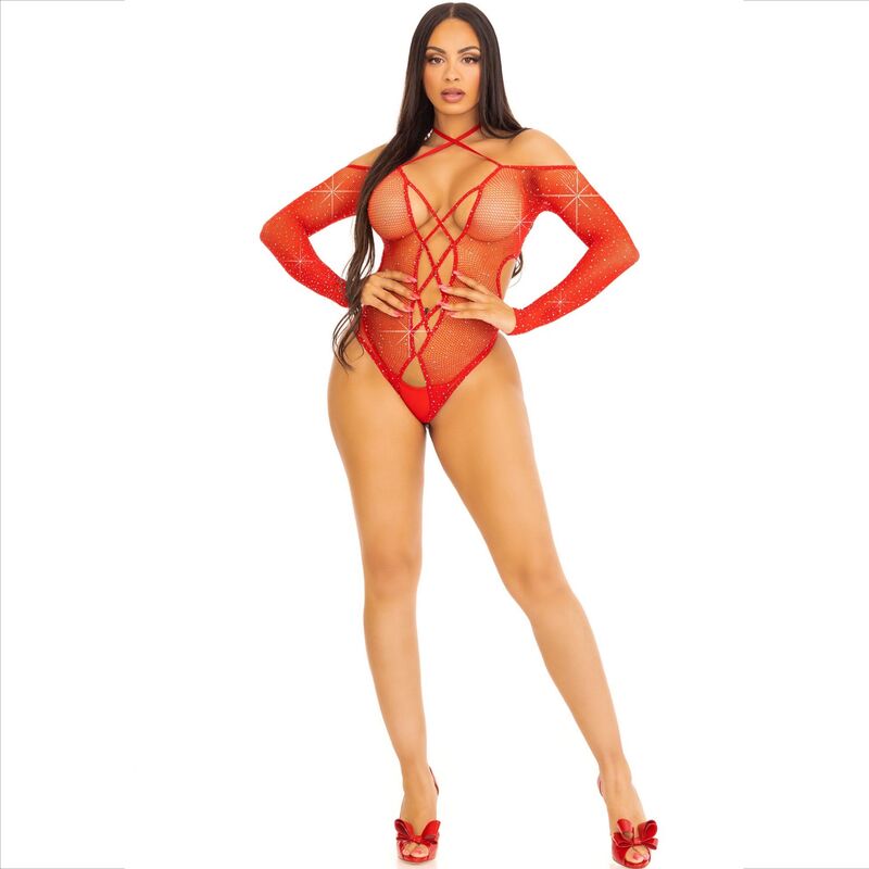 LEG AVENUE - CROTHLESS BODY WITH BRIGHT RED