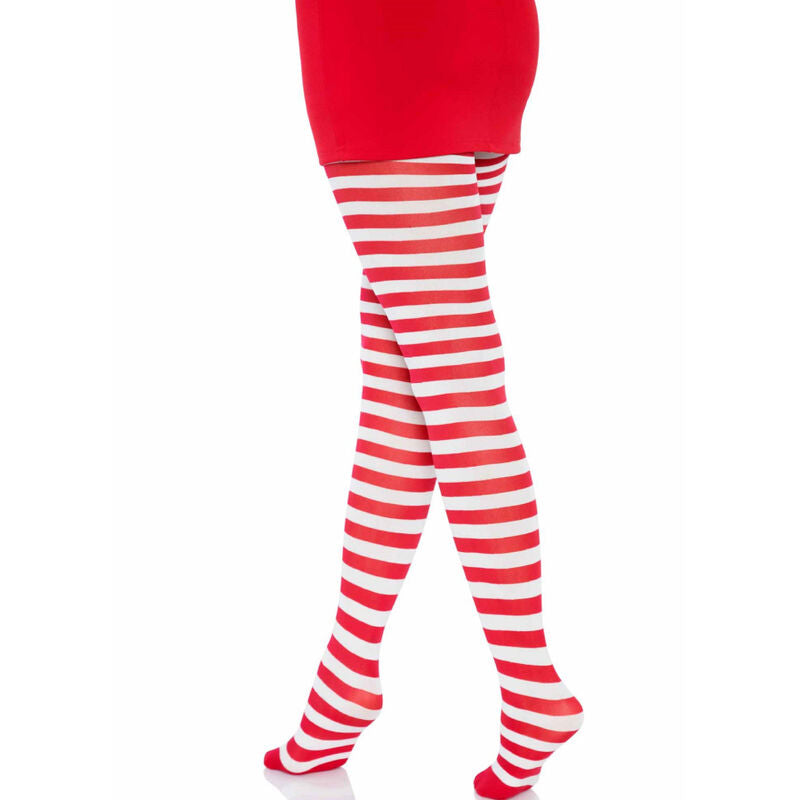 White/red striped tights