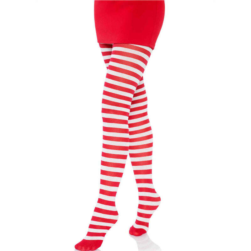 White/red striped tights