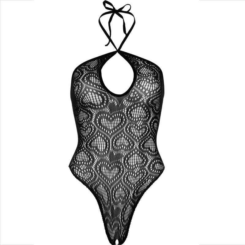 Black seamless halter neck bodysuit