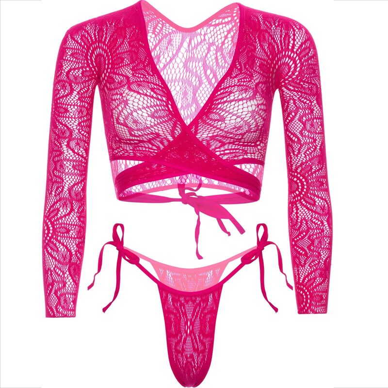 LEG AVENUE - SHORT LACE TOP WITH THONG