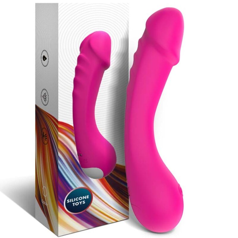 Fuchsia silicone g-spot vibrator dildo