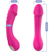 Fuchsia silicone g-spot vibrator dildo