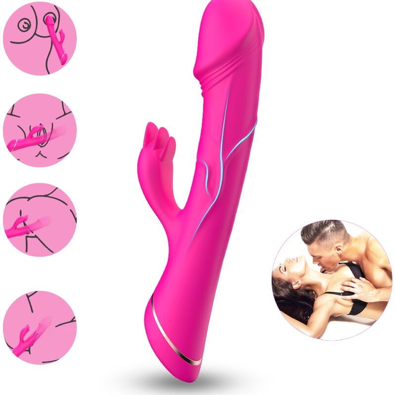 ARMONY - FUCHSIA SILICONE RABBIT VIBRATOR