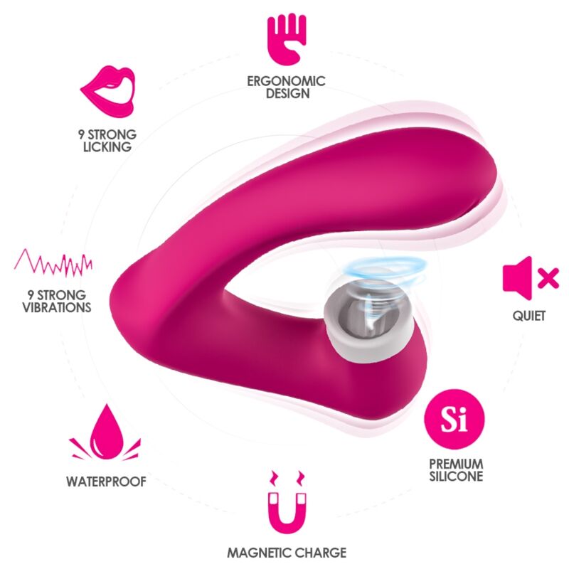 ARMONY - SECRETKISS VIBRATING CLINIC LICK AND VIBRATOR FUCHSIA CURVED