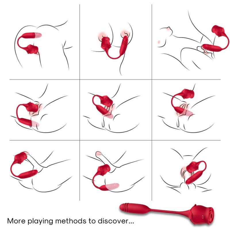 ARMONY - ROSEKNIGHT CLITORIS ASPIRATOR AND VIBRATOR RED