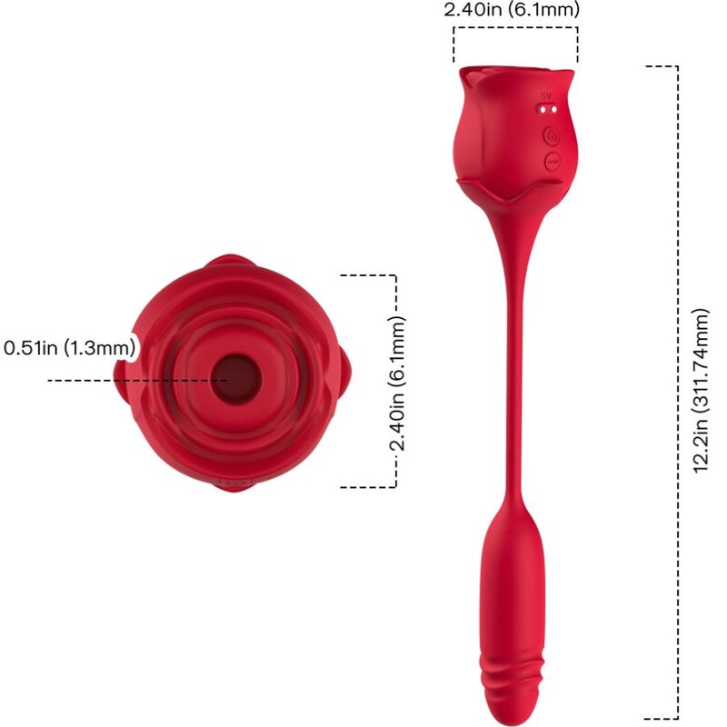 ARMONY - ROSEKNIGHT CLITORIS ASPIRATOR AND VIBRATOR RED