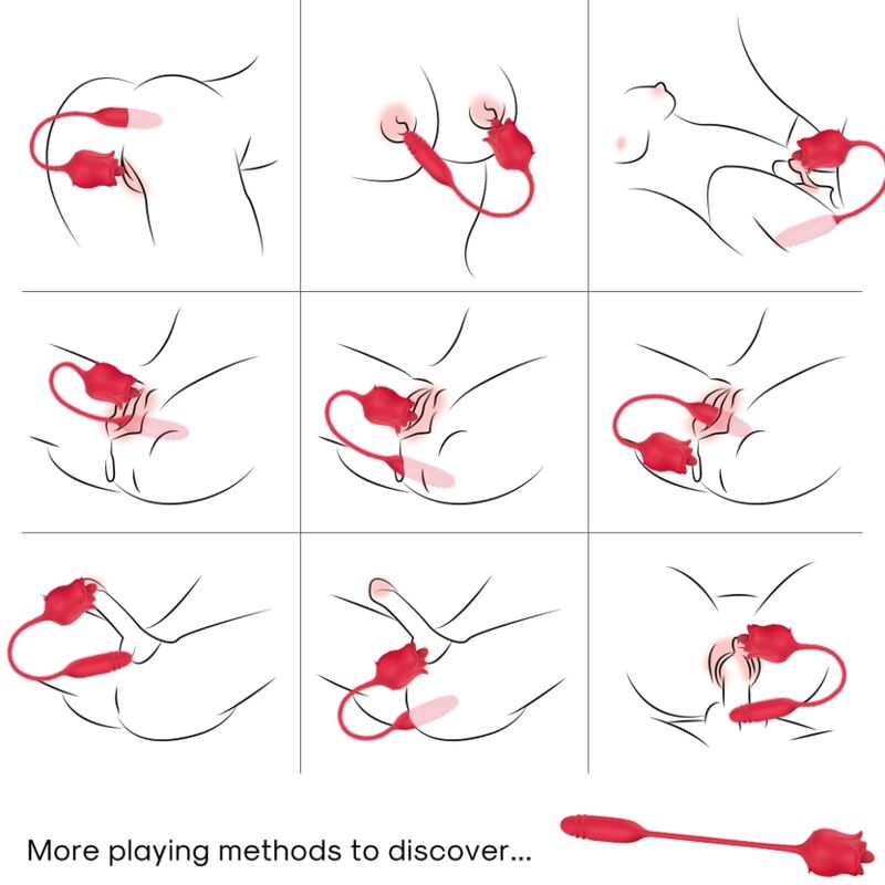 ARMONY - 3-IN-1 PINK, STIMULATOR, SUCTION AND UP&amp;DOWN WITH RED TAIL