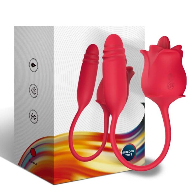 ARMONY - 3-IN-1 PINK, STIMULATOR, SUCTION AND UP&amp;DOWN WITH RED TAIL