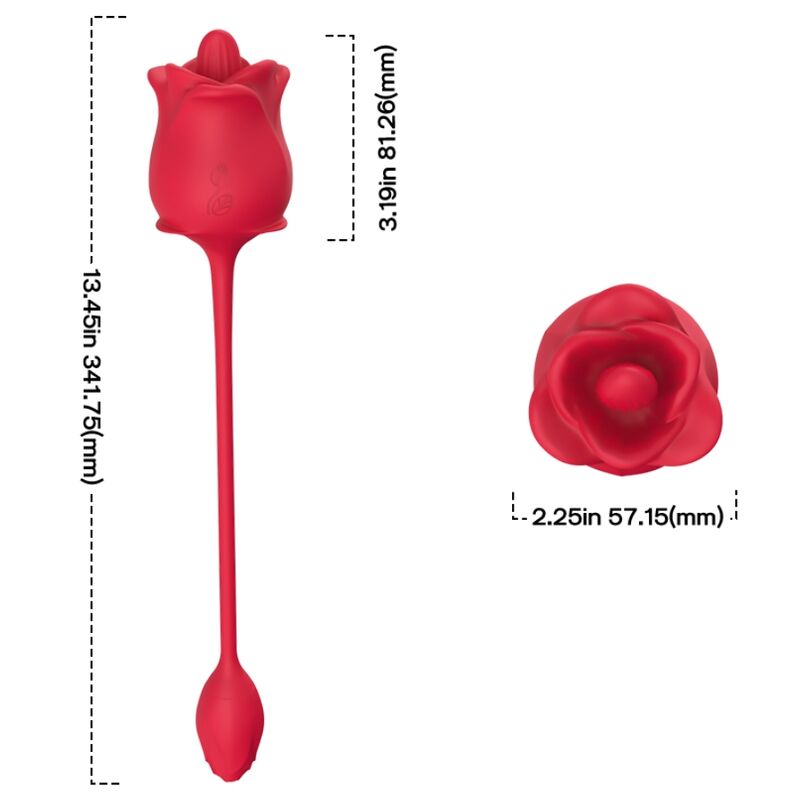 ARMONY - 2-IN-1 PINK SUCTION STIMULATOR AND VIBRATOR WITH 10 MODES AND RED TAIL