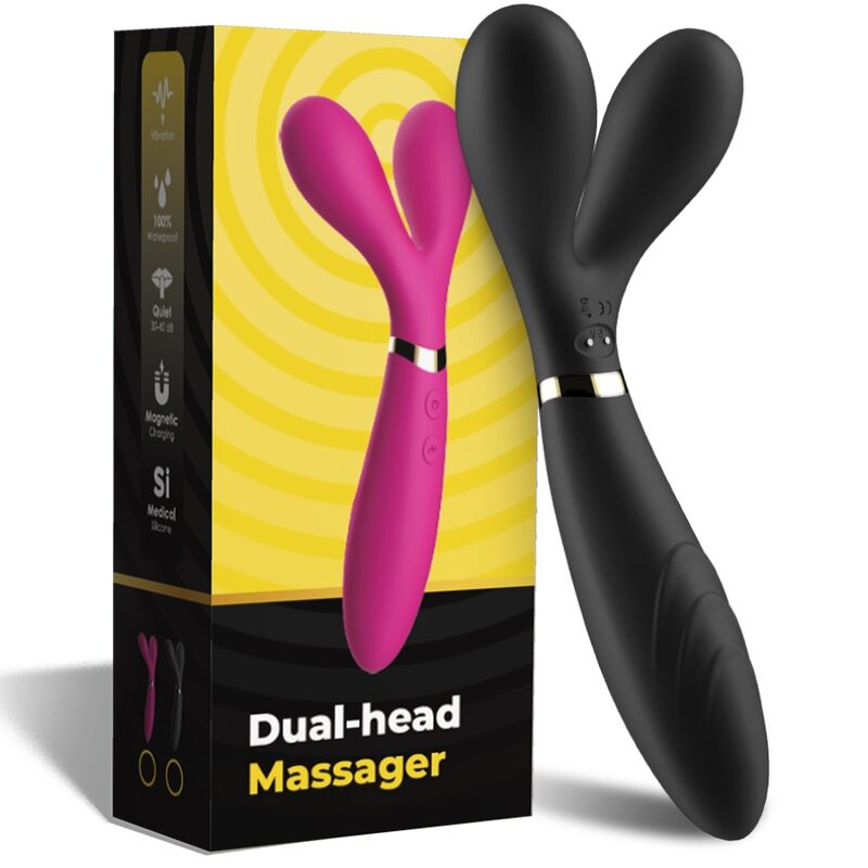 ARMONY - Y-WAND MASSAGE &amp; DOUBLE-HEADED VIBRATOR BLACK
