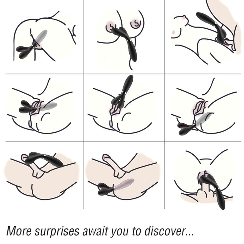 ARMONY - Y-WAND MASSAGE &amp; DOUBLE-HEADED VIBRATOR BLACK