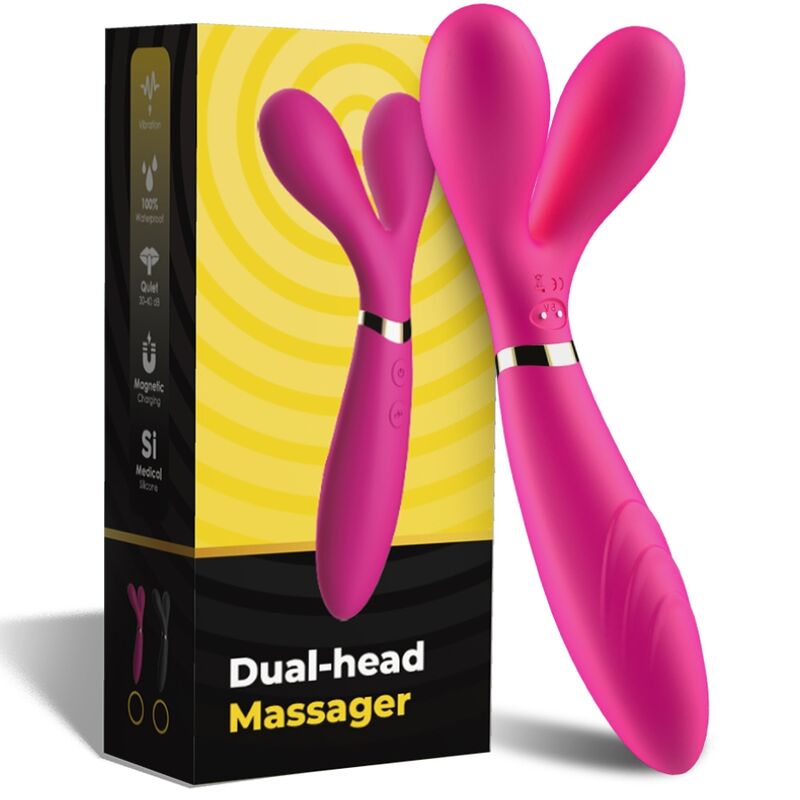 ARMONY - Y-WAND MASSAGE &amp; DOUBLE-HEADED VIBRATOR FUCHSIA