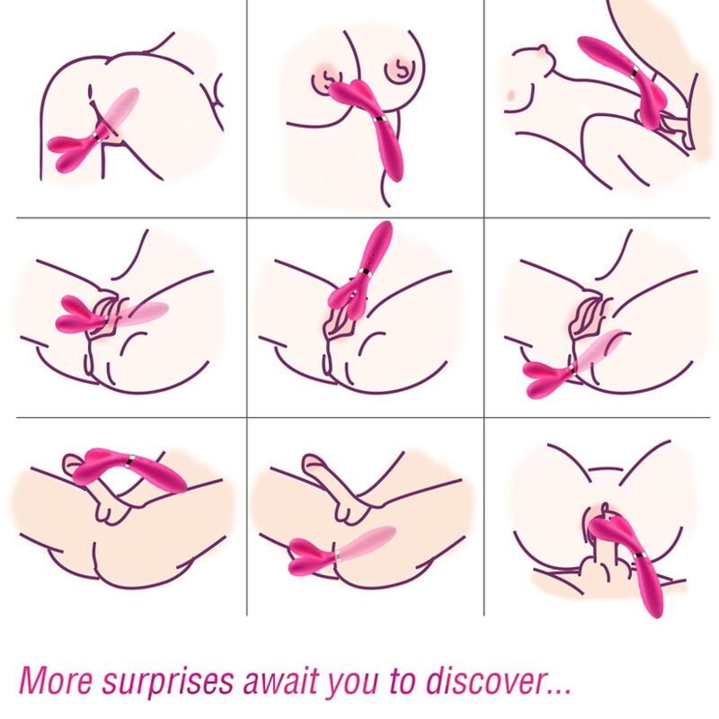 ARMONY - Y-WAND MASSAGE &amp; DOUBLE-HEADED VIBRATOR FUCHSIA