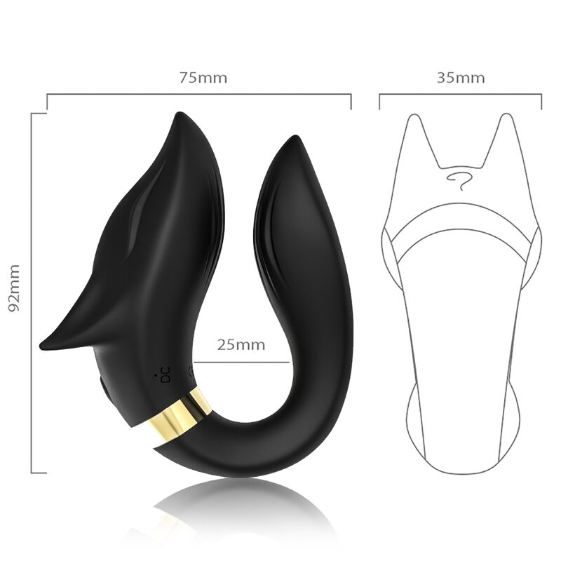 ARMONY - FOX VIBRATOR FOR COUPLES WITH REMOTE CONTROL, BLACK