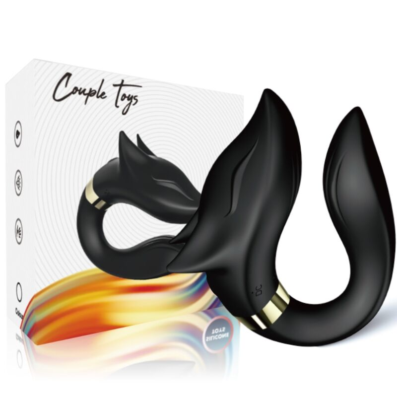 ARMONY - FOX VIBRATOR FOR COUPLES WITH REMOTE CONTROL, BLACK