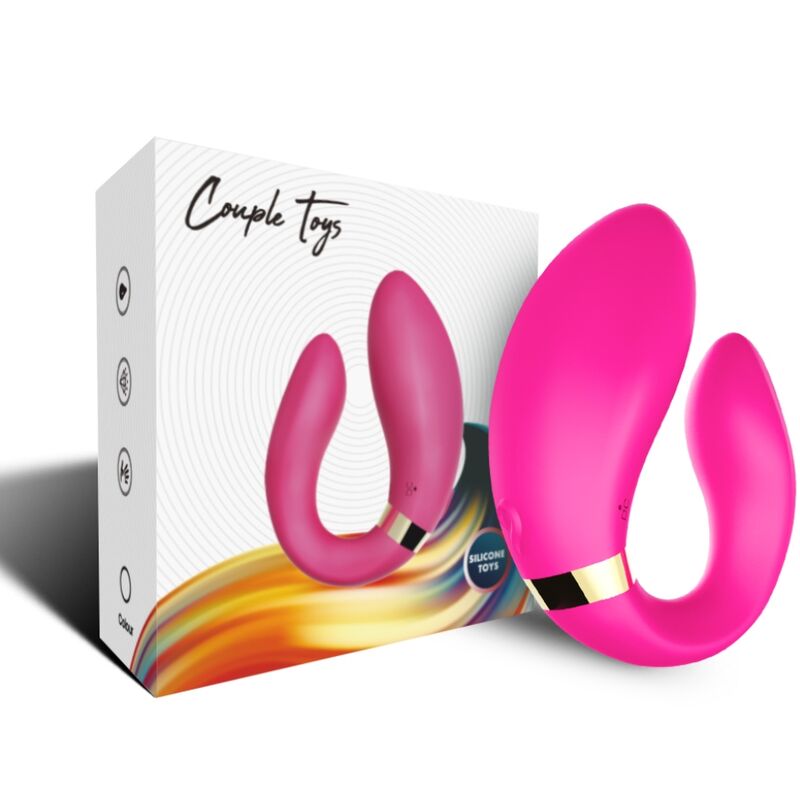 ARMONY - CRESCENT VIBRATOR FOR COUPLES WITH REMOTE CONTROL, FUCHSIA