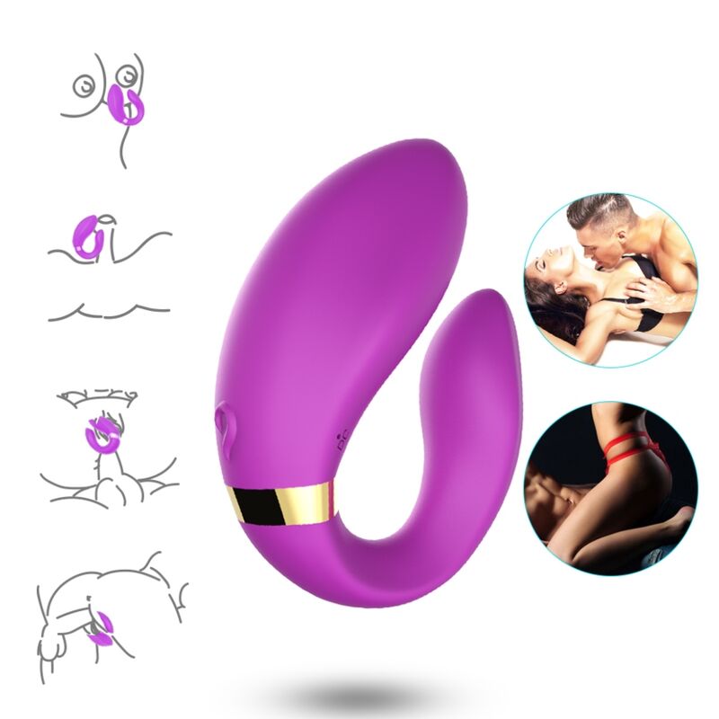 ARMONY - CRESCENT VIBRATOR FOR COUPLES WITH REMOTE CONTROL, PURPLE