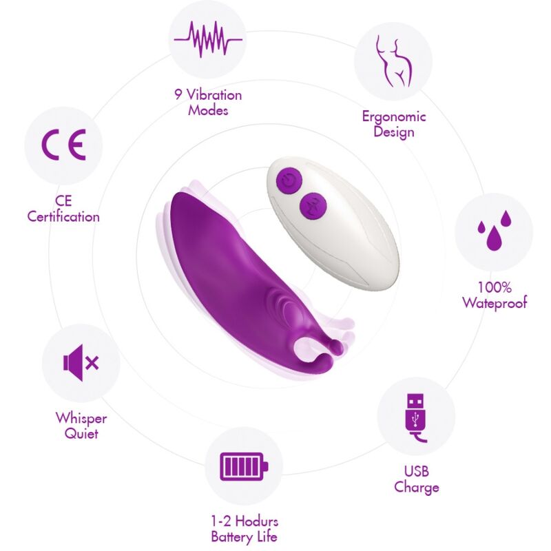 ARMONY - HONEYBEE WEARABLE PANTIES G-SPOT VIBRATOR REMOTE CONTROL PURPLE