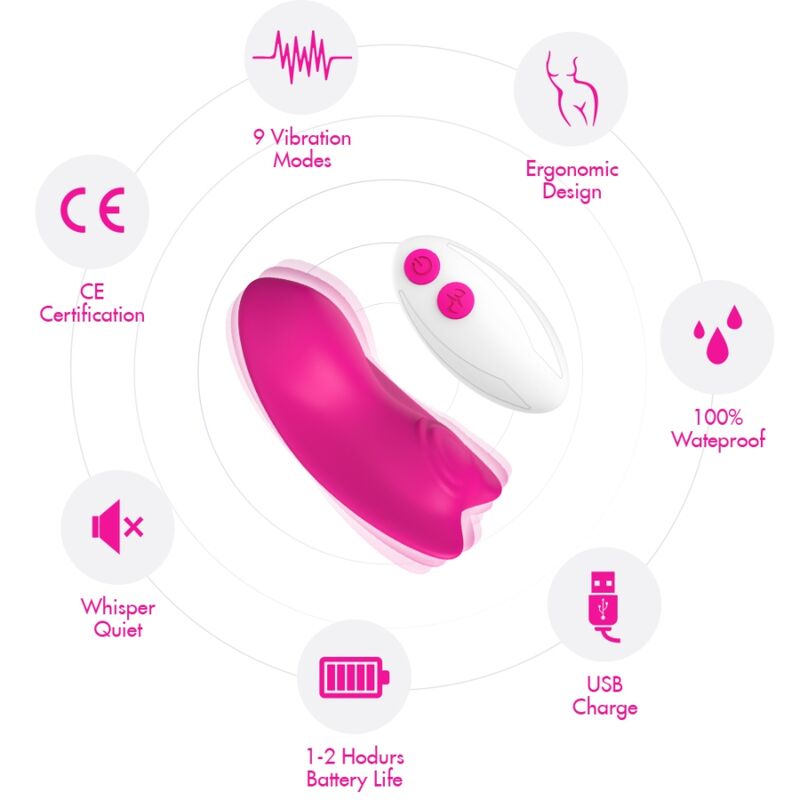 Culotte Vibrante Papillon Télécommandée - 9 Modes - Armony