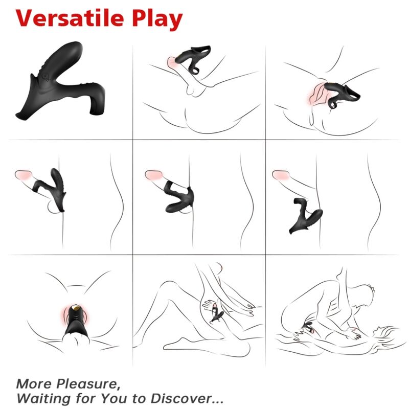 ARMONY - DOUBLE VIBRATING RING FOR COUPLES, BLACK