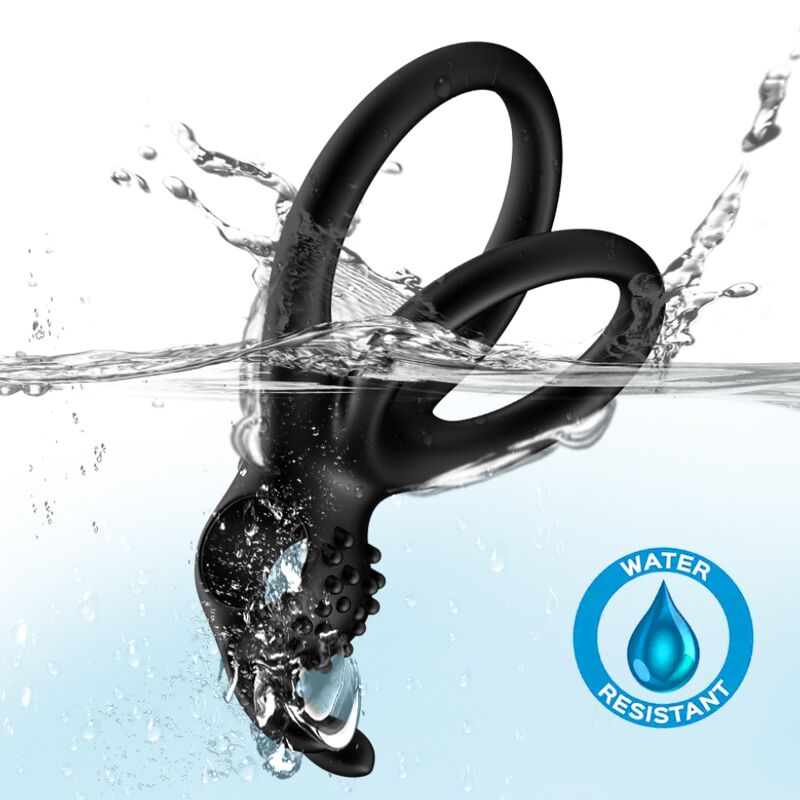 ARMONY - DOUBLE TRAVELER VIBRATING RING FOR COUPLES, BLACK RABBIT