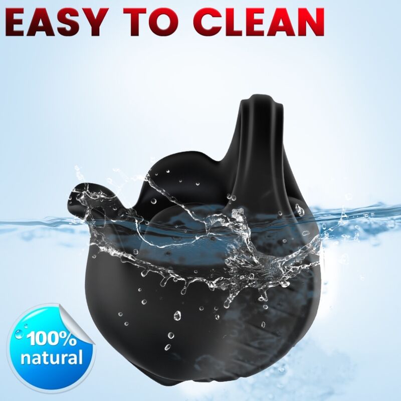 ARMONY - VIBRATING RING WITH SUCTION CUP AND REMOTE CONTROL, BLACK