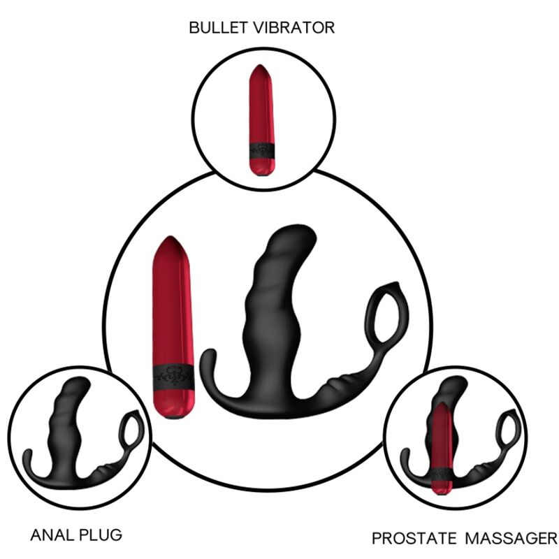 ARMONY - KNIGHT ANAL VIBRATOR PROSTATE &amp; REMOTE CONTROL RING BLACK