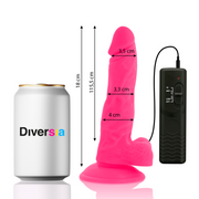 Pink flexible vibrating dildo 18 cm -o- 4 cm