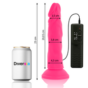 Soft dildo with pink vibration 23 cm -o- 4.3 cm