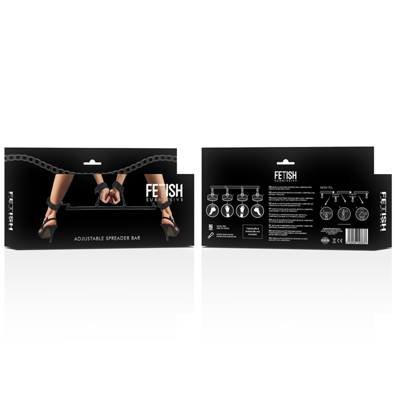 FETISH SUBMISSIVE BONDAGE - 4-PIECE ADJUSTABLE SEPARATION BAR