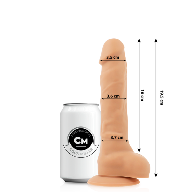COCK MILLER - REALISTIC DILDO, JOINT, FLESH-STYLE, DENSITY SILICONE, 19.5 CM