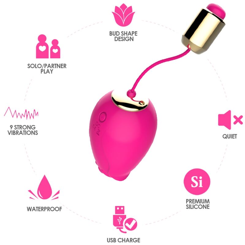 ARMONY - MANDALA EGG VIBRATOR WITH REMOTE CONTROL AND G-SPOT, FUCHSIA