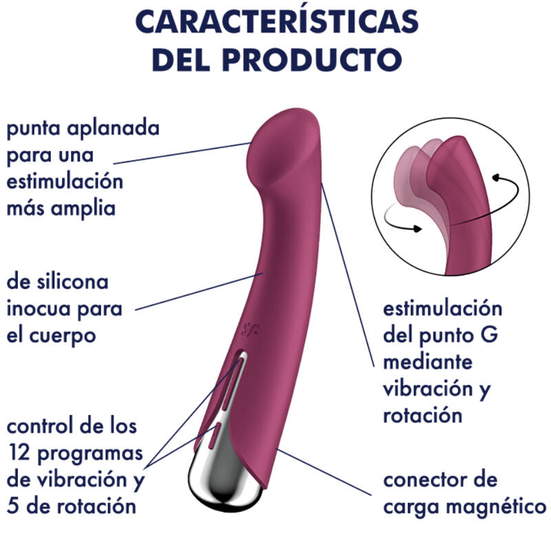SATISFYER - SPINNING G-SPORT 1 ROTATING VIBRATOR RED