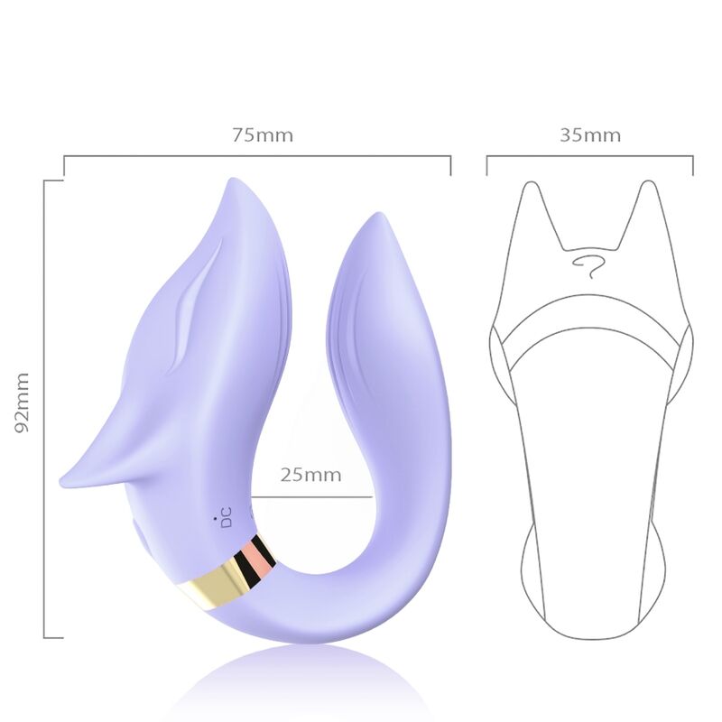 ARMONY - FOX VIBRATOR FOR COUPLES WITH REMOTE CONTROL, PURPLE