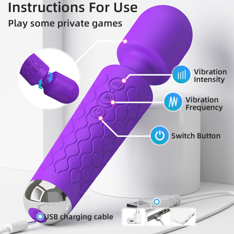 Purple massager and vibrator