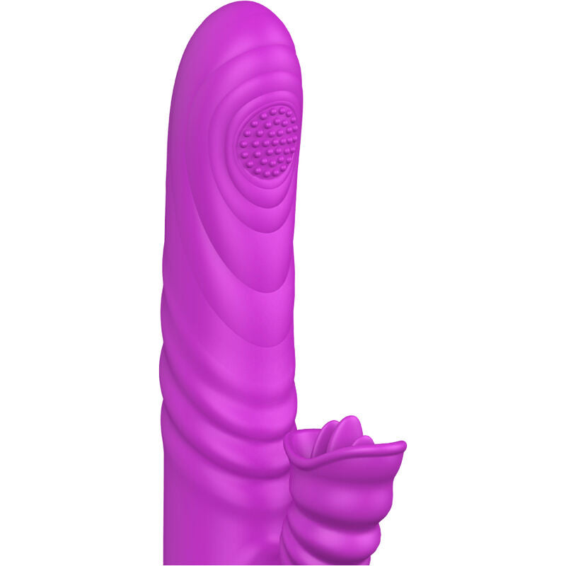 Angelia multifunctional vibrator with stimulating tongue, purple heat effect