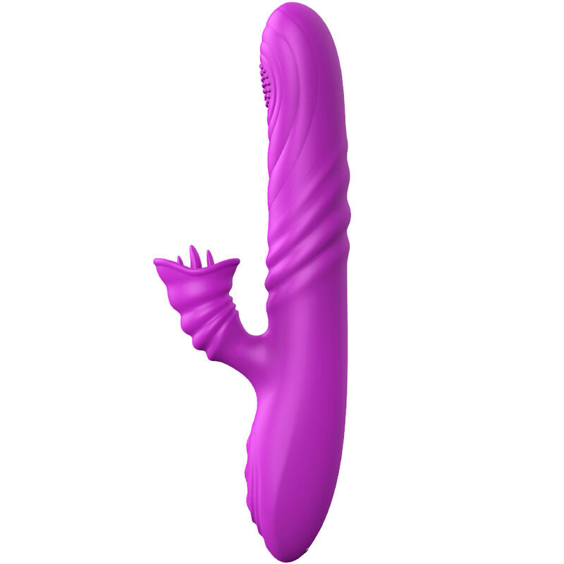 Angelia multifunctional vibrator with stimulating tongue, purple heat effect