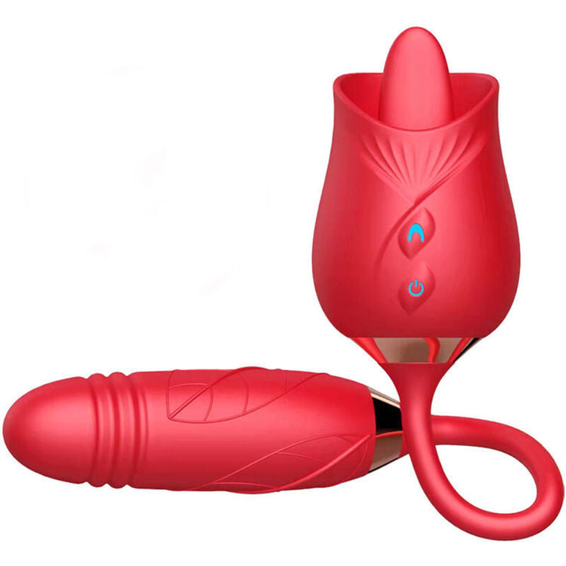 ARMONY - DELIGHT &amp; THUSTING FLOWER VIBRATOR WITH RED TONGUE