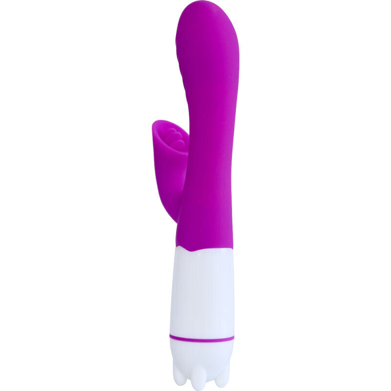 Happy Vibrator &amp; Stimulator with Rechargeable Tongue Purple
