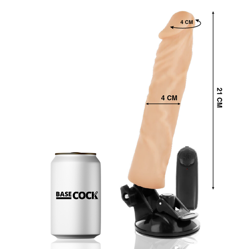 Realistic vibrator remote control natural 21 cm -o- 4 cm