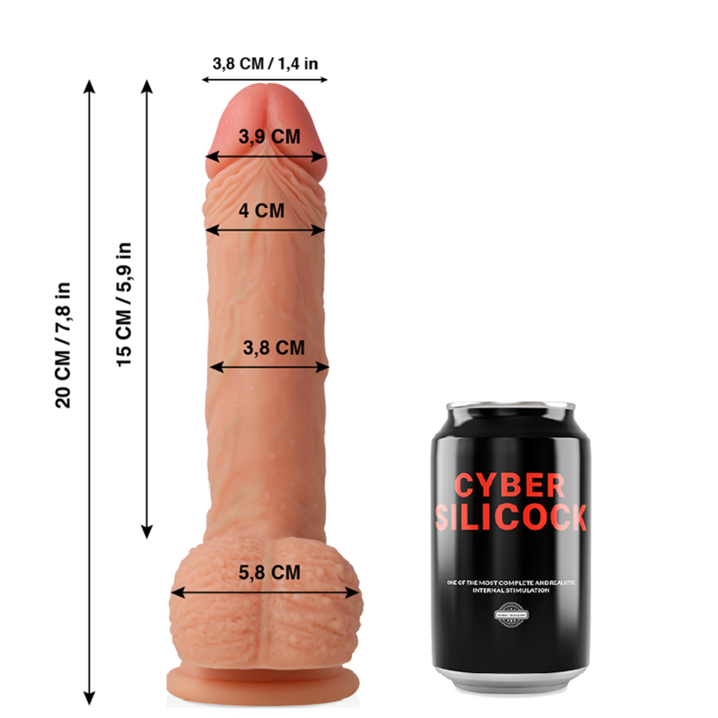 CYBER SILICOCK - FREEMAN ULTRA-REALISTIC SOFT LIQUID SILICONE 20 CM -O- 3.8 CM