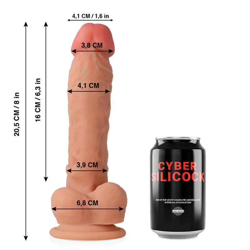 CYBER SILICOCK - ULTRA-REALISTIC SOFT LIQUID SILICONE DONG 20.5 CM -O- 4.1 CM