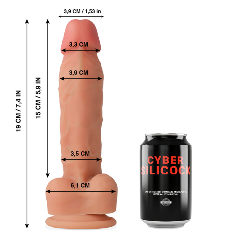 CYBER SILICOCK - OLIVER ULTRA-REALISTIC SOFT LIQUID SILICONE 19 CM -O- 3.9 CM
