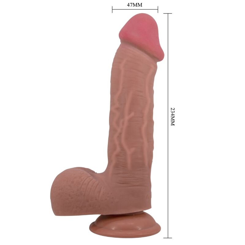 Sliding Skin Series Realistic Dildo with Suction Cup Sliding Skin Brown 23.4 cm