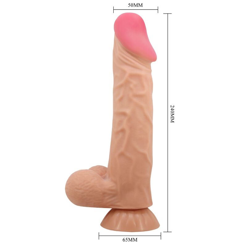 Sliding Skin Series Realistic Dildo with Suction Cup Sliding Skin Remote Control Flesh 24 cm