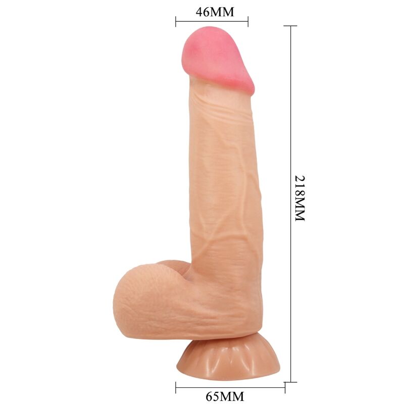 PRETTY LOVE - SLIDING SKIN SERIES REALISTIC DILDO WITH SUCTION CUP, REMOTE CONTROL, FLESH 21.8 CM