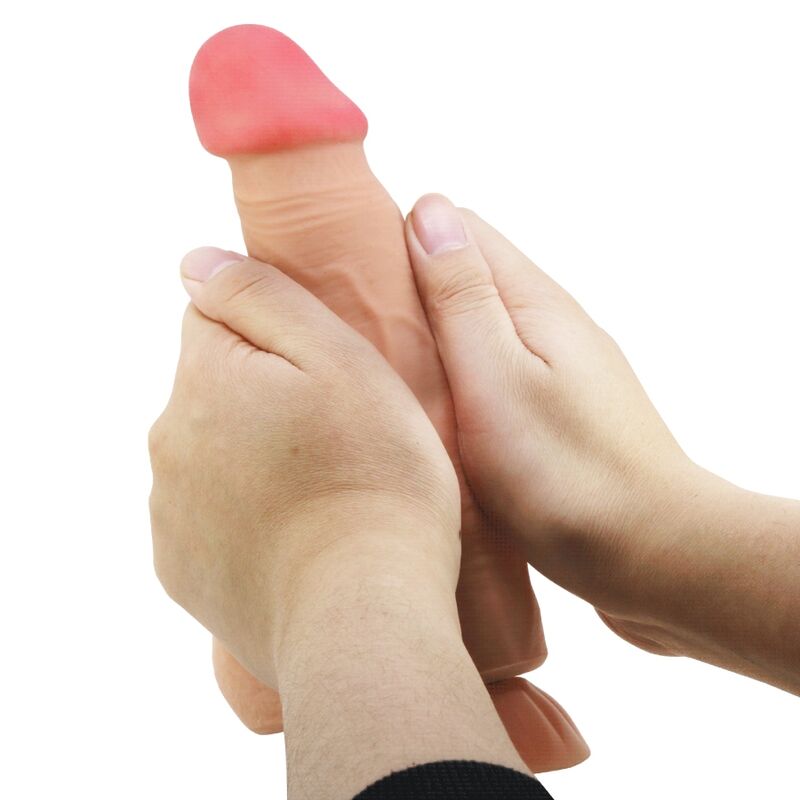 PRETTY LOVE - SLIDING SKIN SERIES REALISTIC DILDO WITH SUCTION CUP, REMOTE CONTROL, FLESH 21.8 CM