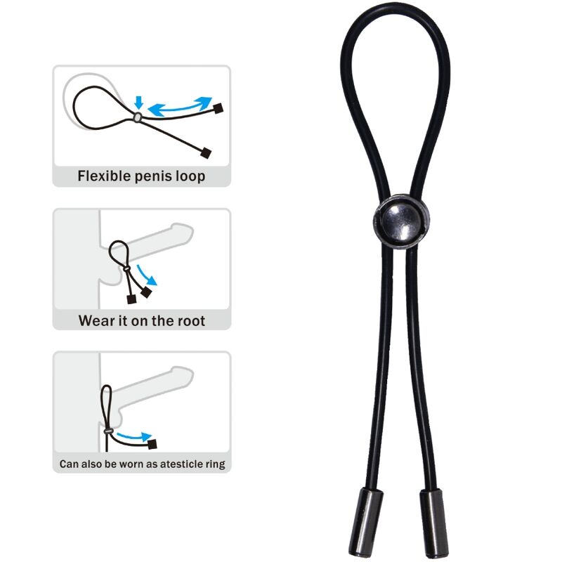 Penis ring cord and testicles