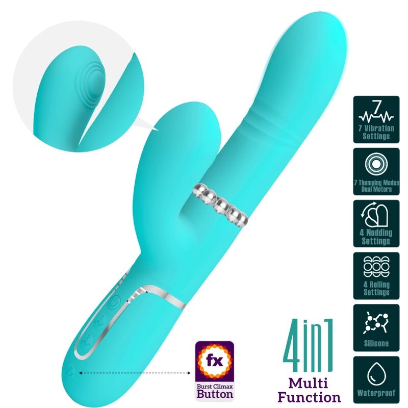 Vibromasseur Rabbit Point G 4 en 1 Va-et-Vient Rotation - Pretty Love